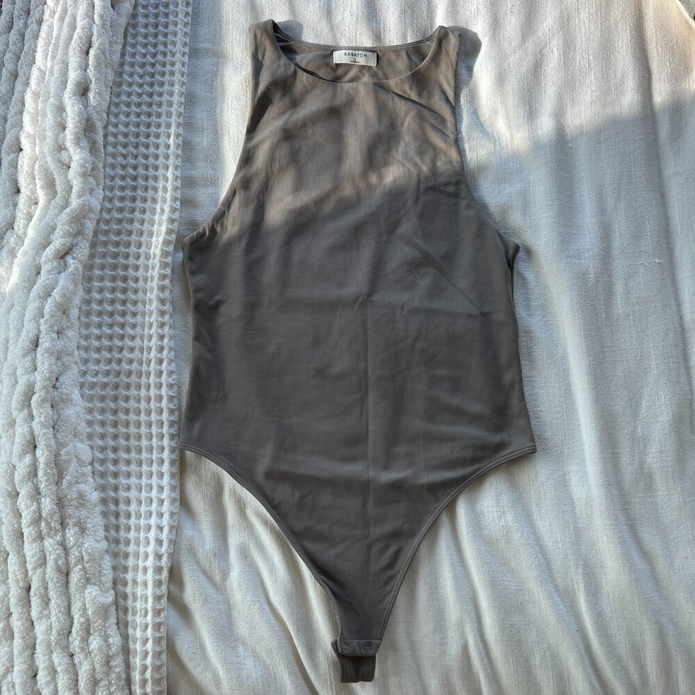 Aritzia Babaton Contour Kasha Taupe 90’s Bodysuit - Picture 2 of 6